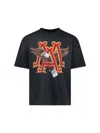 Amiri 'ma Eagle'  Black Crewneck T-shirt With Maxi Logo Print On The Front And Maxi Logo Lettering On The