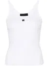 Amiri Ma Embroidered Ribbed Tank Top In White