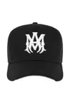 Amiri Ma Embroidered Trucker Cap In Black