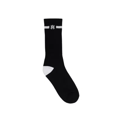 Pre-owned Amiri Ma Embroidery Patch Socks 'black/white' | Multi-color | Men's Size 43 In Multicolor