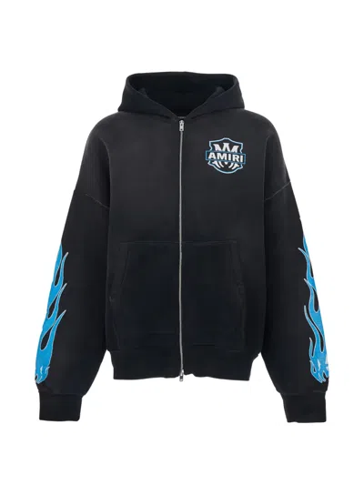 Amiri Men Black Hoodie With Logo On The Front And Maxi Logo On The Back In Cotton Man
