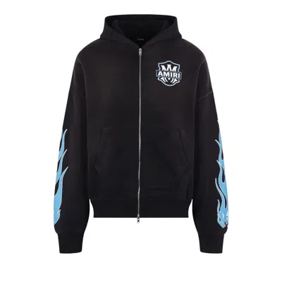 Pre-owned Amiri Ma Flames Zip Hoodie 'black' | Men's Size Xl