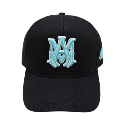 Pre-owned Amiri Ma Full Canvas Cap 'black Aqua' | Men's Size Onesize