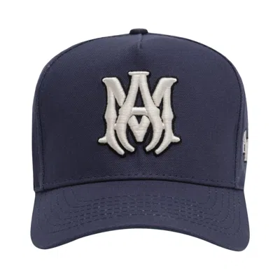 Pre-owned Amiri Ma Full Canvas Cap 'navy Off White' | Blue | Men's Size Onesize