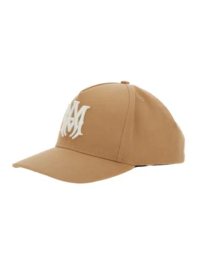 AMIRI MA BEIGE BASEBALL CAP WITH LOGO EMBROIDERY ON THE FRONT IN COTTON MAN