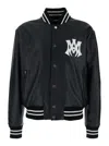 Amiri 'ma Hollywood' Black Bomber Jacket With Logo Print On The Front And Maxi Logo Print On The Rear In Black