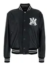 Amiri 'ma Hollywood' Black Bomber Jacket With Logo Print On The Front And Maxi Logo Print On The Rear In Black