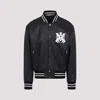 Amiri 'ma Hollywood' Black Bomber Jacket With Logo Print On The Front And Maxi Logo Print On The Rear In Black