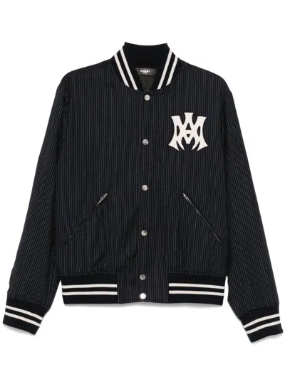 Amiri Ma Hollywood Pinstripe Bomber In Black