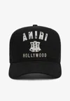 Amiri Structured Black Cap With Embroidered Lettering In Black