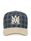 Amiri Ma Leather Brim Denim Hat In Blue