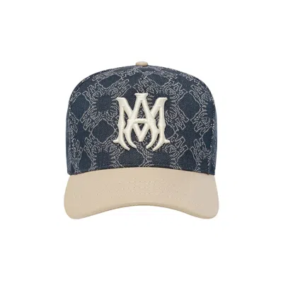 Pre-owned Amiri Ma Leather Brim Denim Hat 'indigo' | Blue | Men's Size Onesize