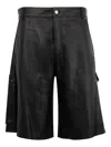 Amiri Mens Black Leather Carpenter Shorts In Black