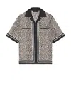 Amiri Ma Leopard-print Silk Bowling Shirt In Black Birch