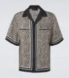 Amiri Ma Leopard-print Silk Bowling Shirt In Black