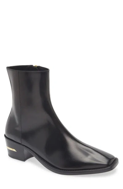 Amiri Metallic-heel Leather Boots In Black