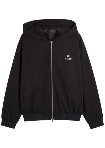 Amiri Ma Logo Hooded Jersey Jacket In Black