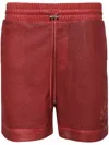 Amiri Ma Logo-patch Perforated Shorts In Red