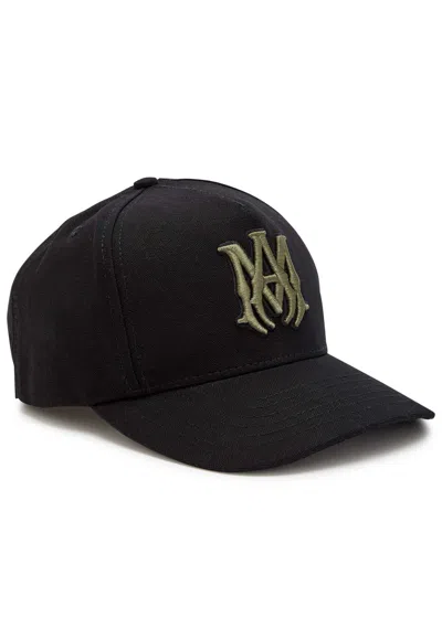 Amiri Ma Logo-embroidered Canvas Cap In Black