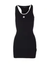 Amiri Ma Embroidered Ribbed Racerback Mini Dress
