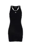 Amiri Ma Embroidered Ribbed Racerback Mini Dress In Black