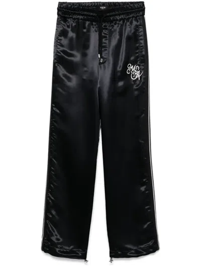 Amiri Music Note Satin Sports Trousers In Black