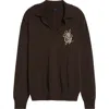 Amiri Long Sleeve Sweater In Brown