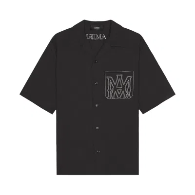 Pre-owned Amiri Ma Outline Bowling Shirt 'black' | Men's Size L