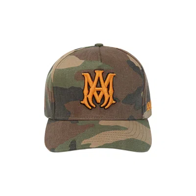 Pre-owned Amiri Ma Outline Camo Hat 'camo' | Green | Men's Size Onesize