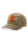 Amiri Ma Outline Camo Snapback Ball Cap In Multi