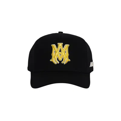 Pre-owned Amiri Ma Outline Canvas Hat 'black/yellow' | Men's Size Onesize