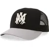 Amiri Ma Outline Embroidered Canvas Trucker Hat In Black