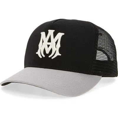 AMIRI AMIRI MA OUTLINE EMBROIDERED CANVAS TRUCKER HAT
