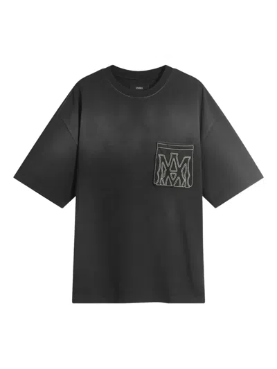 Amiri Mens Black Oversized Patch-pocket Cotton T-shirt
