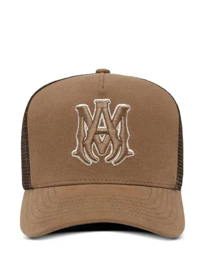 Amiri "ma Outline" Trucker Hat Accessories In Brown