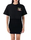 Amiri Paradise Graphic Crop T-shirt In Blue
