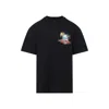 Amiri Black T-shirt With Logo Print And Graphic Design In Black