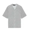 Amiri Ma Pinstripe Camp Shirt In Black