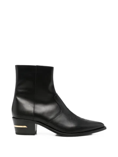Amiri Ma Pointy Leather Mini Boot In Black