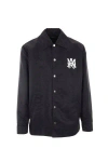 Amiri Ma Printed Buttoned Straight Hem Jacket In Black