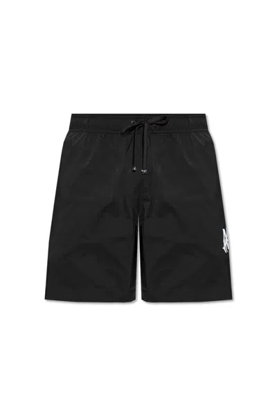Amiri Logo Nylon Swim Shorts In Black
