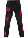 Amiri Men Black Denim Ma Quad Applique Skinny Jeans In Black