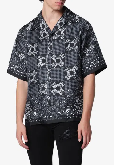 AMIRI MA QUAD BANDANA PRINT BOWLING SHIRT