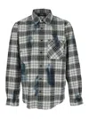 Amiri Ma Quad Bleach Splatter Flannel Button-up Shirt In Gray