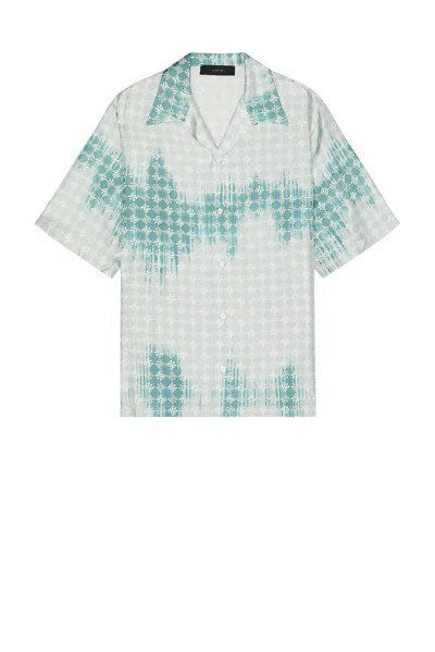 Amiri Ma Quad Bleached Viscose Shirt In Light Blue