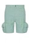 Amiri Green Ma Quad Bleached Cargo Shorts In Bleach Ma Quad