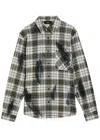 Amiri Ma Quad Bleach Splatter Flannel Button-up Shirt In Multi