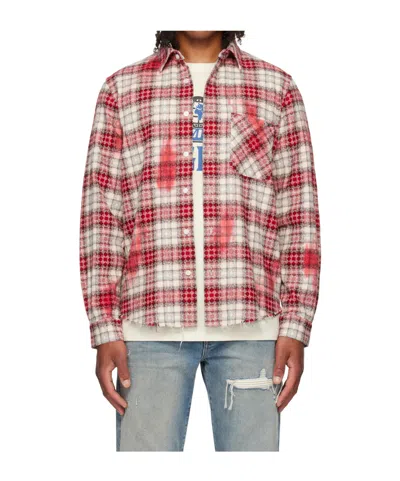 Amiri Ma Quad Bleached Flannel Shirt In Multi