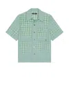 Amiri Green Ma Quad Bleached Shirt In Bleach Ma Quad