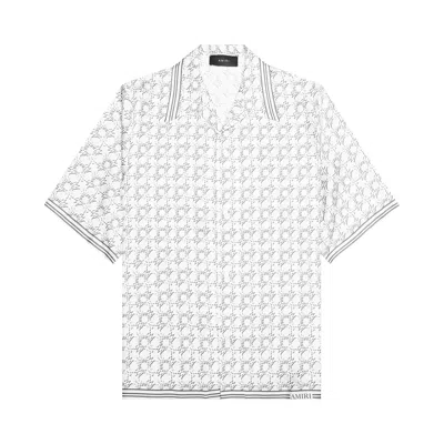 Pre-owned Amiri Ma Quad Bowling Shirt 'asphalt' | Grey | Men's Size L